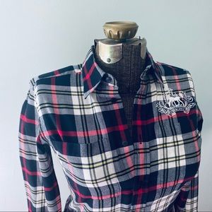 Ralph Lauren Plaid Shirt with Silver Emblem
